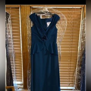 Blue Sleeveless Cowl Neck Maxi Gown